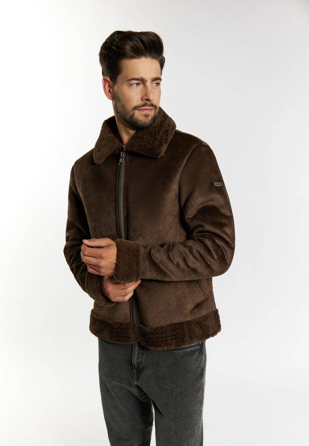 Schmuddelwedda DreiMaster Vintage Übergangsjacke aus Fellimitat