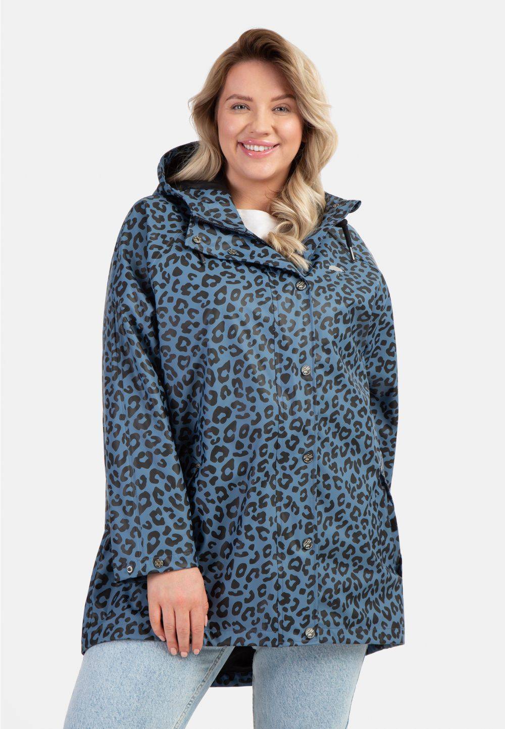 Schmuddelwedda Schmuddelwedda Plus Size Regenmantel mit Leoprint Heißer Verkauf