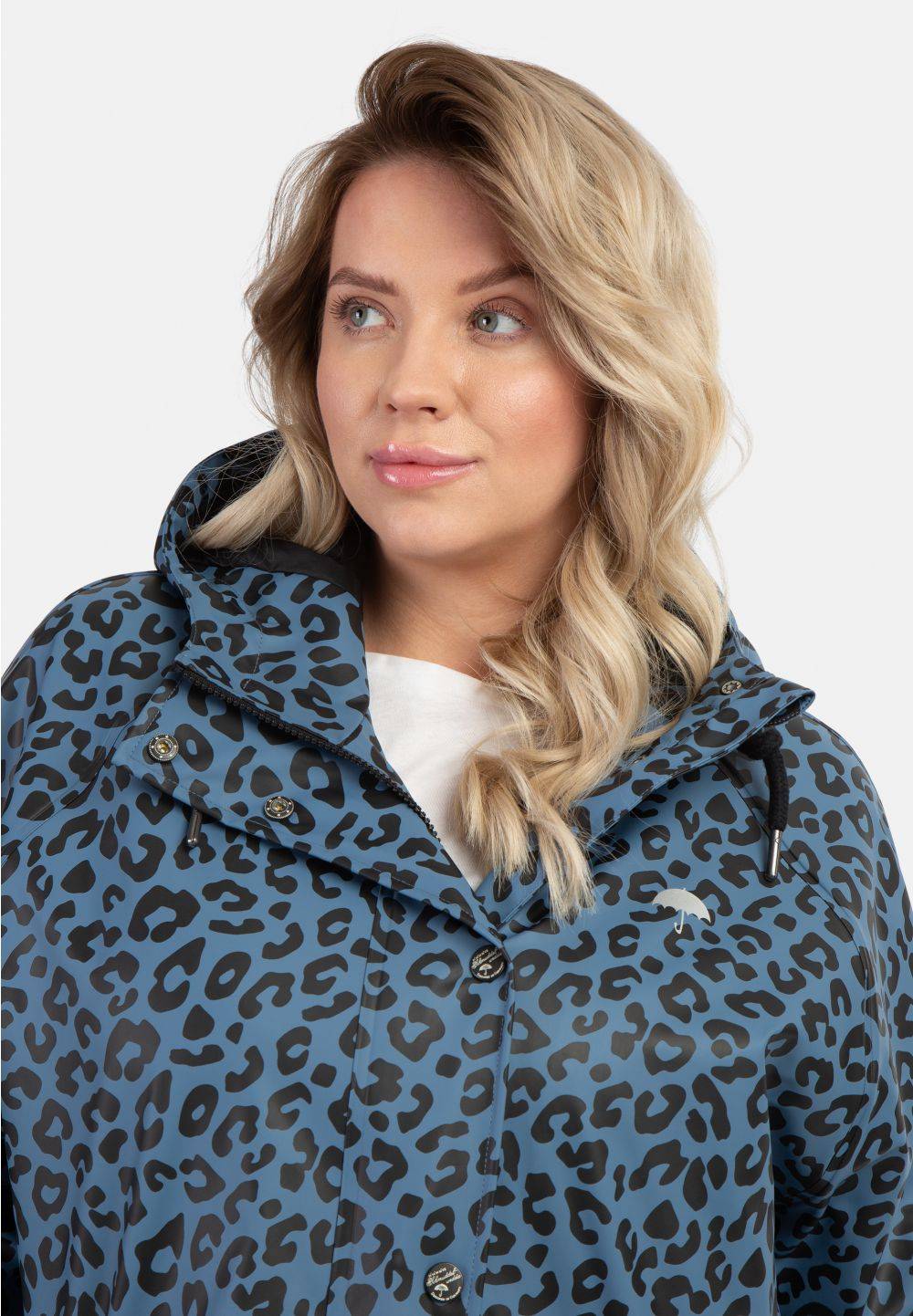 Schmuddelwedda Schmuddelwedda Plus Size Regenmantel mit Leoprint Heißer Verkauf