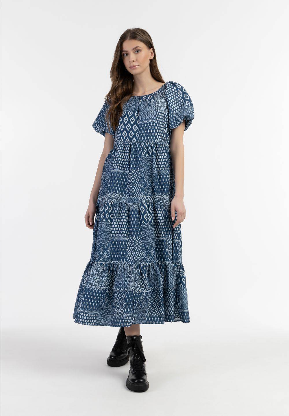 Schmuddelwedda DreiMaster Vintage Kurzarm Maxikleid Sonderangebot der Fabrik