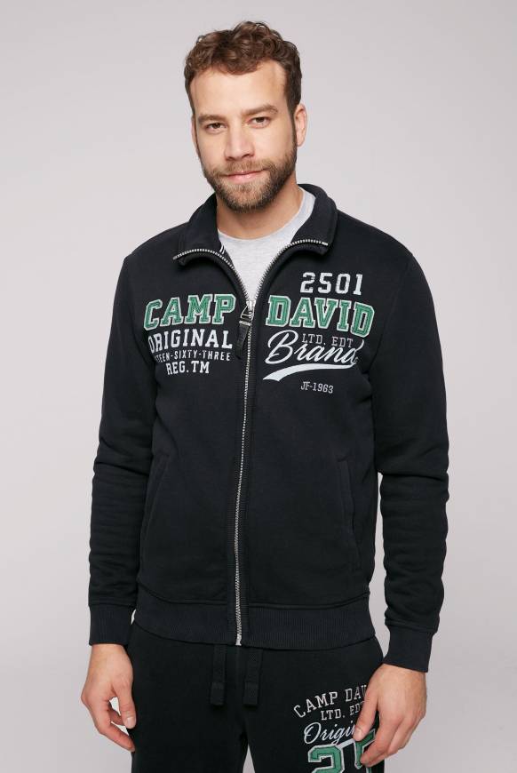 Soccx Sweatjacke mit Artwork im Retro-Style black