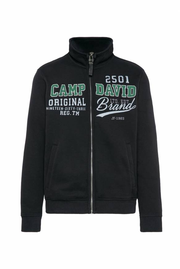 Soccx Sweatjacke mit Artwork im Retro-Style black im Angebot