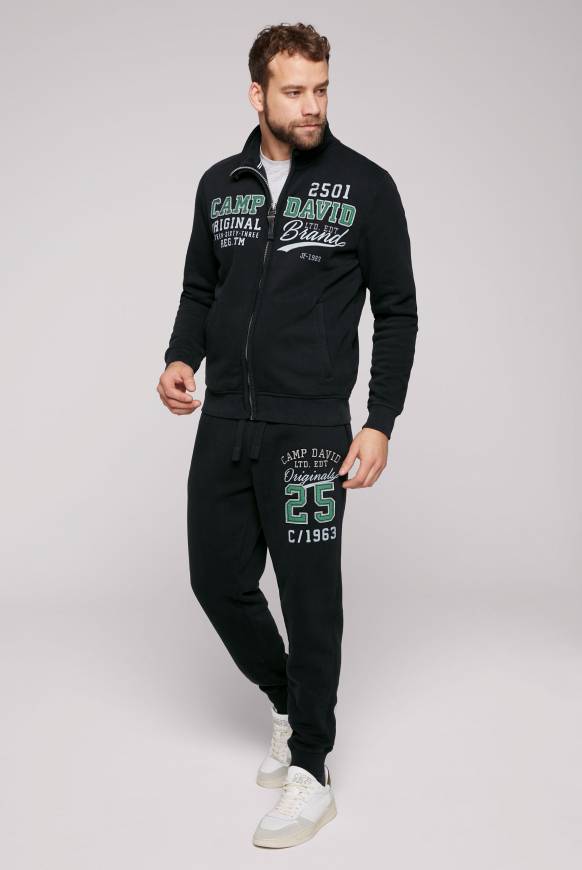Soccx Sweatjacke mit Artwork im Retro-Style black im Angebot