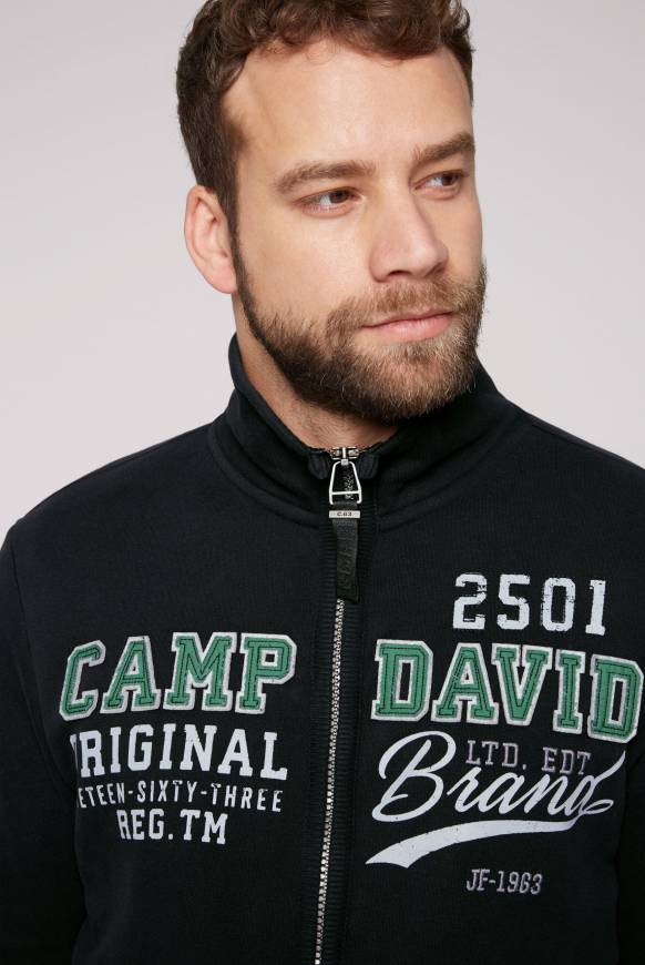 Soccx Sweatjacke mit Artwork im Retro-Style black im Angebot