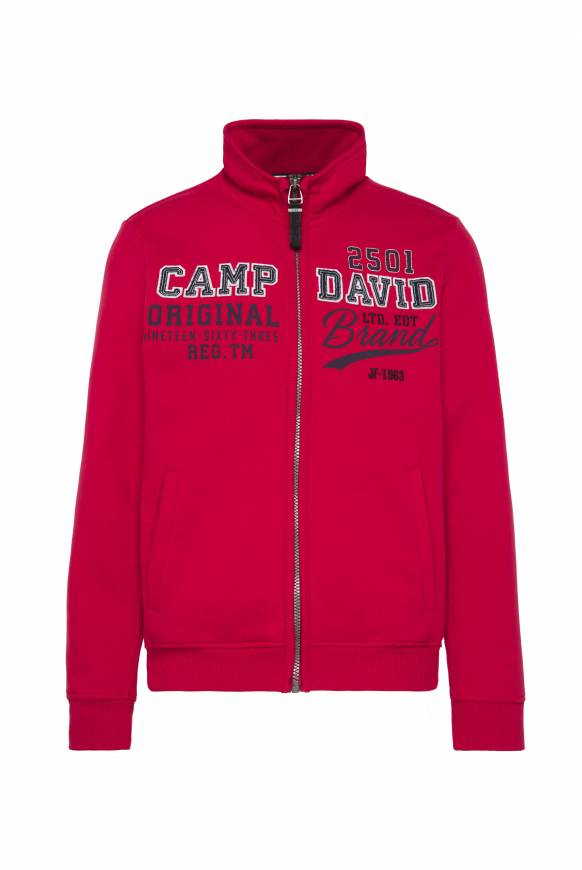 Soccx Sweatjacke mit Artwork im Retro-Style royal red Schlussverkauf