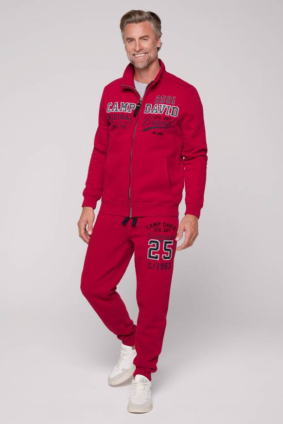 Soccx Sweatjacke mit Artwork im Retro-Style royal red Schlussverkauf