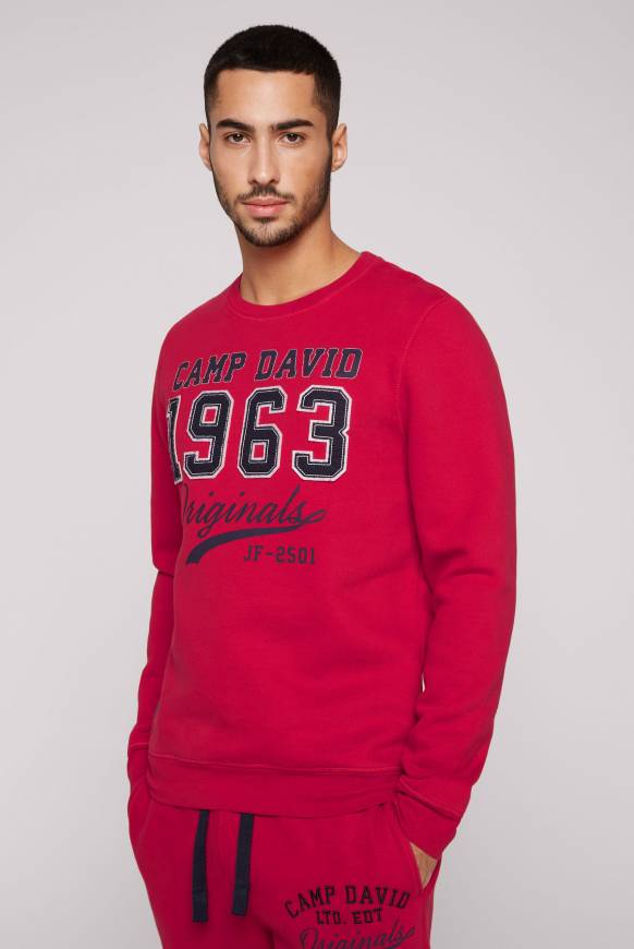 Soccx Sweatshirt mit Artwork im Retro-Style royal red