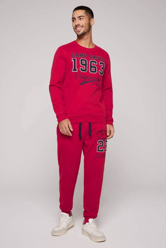 Soccx Sweatshirt mit Artwork im Retro-Style royal red Günstiger Verkauf