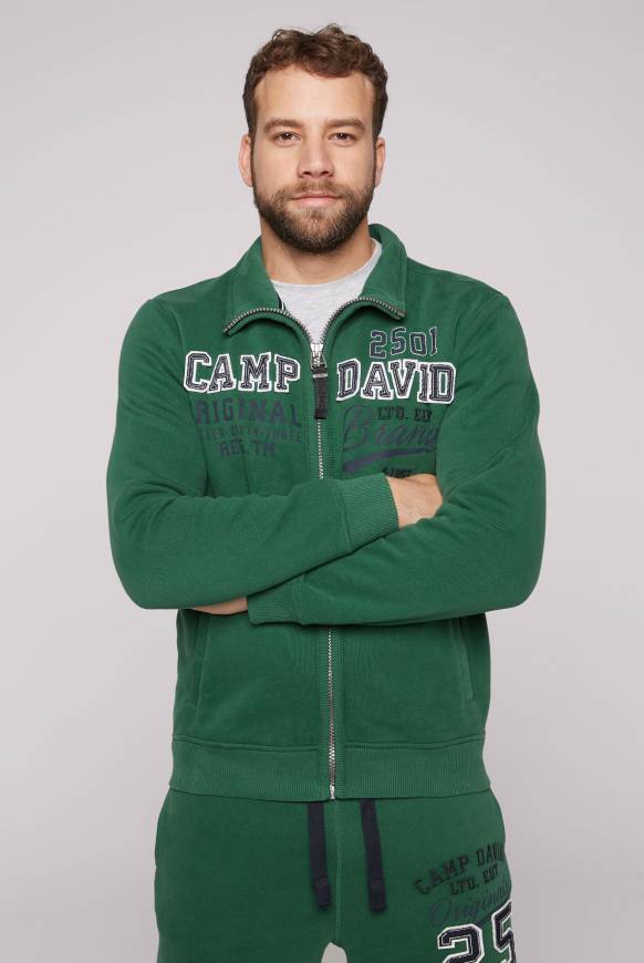 Soccx Sweatjacke mit Artwork im Retro-Style raw green