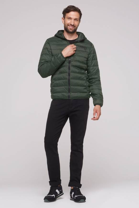 Soccx Leichte Steppjacke mit Kapuze khale green Fabrikverkauf