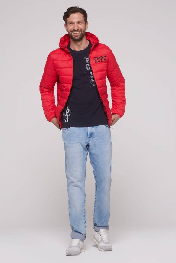 Soccx Leichte Steppjacke mit Kapuze royal red Meist gekauft
