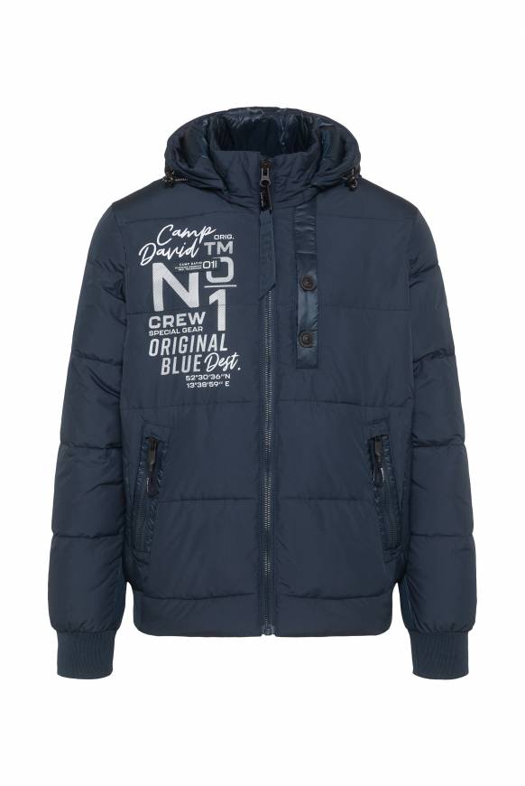 Soccx Steppjacke im Materialmix mit abtrennbarer Kapuze blue navy Outlet