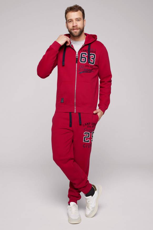 Soccx Kapuzensweatjacke mit Retro-Artwork royal red Outlet