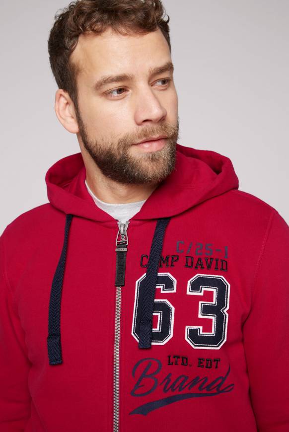 Soccx Kapuzensweatjacke mit Retro-Artwork royal red Outlet