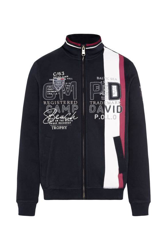 Soccx Sweatjacke mit Color-Blocking und Artworks blue navy Auslauf