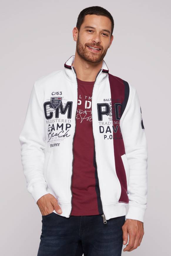 Soccx Sweatjacke mit Color-Blocking und Artworks opticwhite