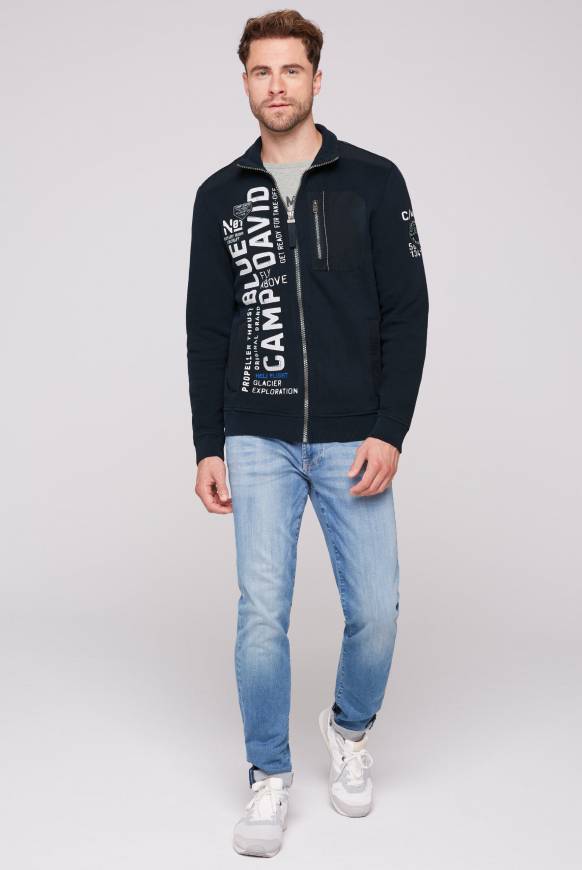 Soccx Sweatjacke mit tonigen Ripstop-Details blue navy Hotsell