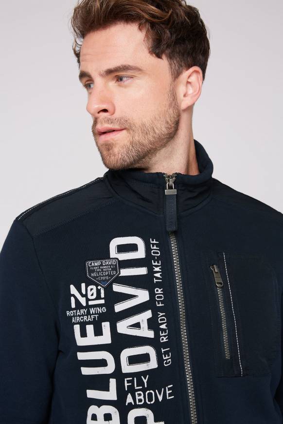 Soccx Sweatjacke mit tonigen Ripstop-Details blue navy Hotsell