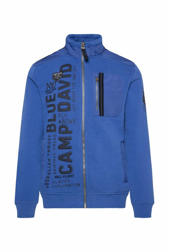 Soccx Sweatjacke mit tonigen Ripstop-Details strong blue im Angebot