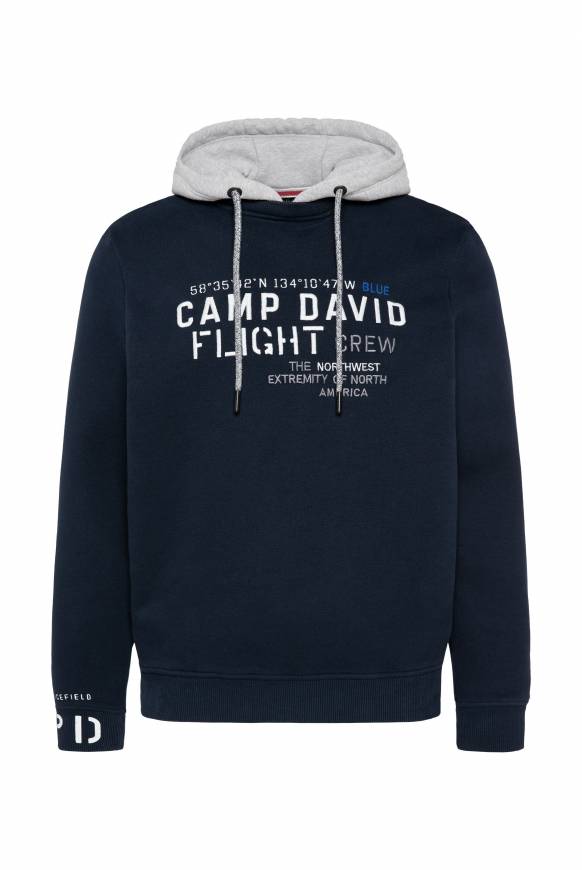 Soccx Sweatshirt mit Kontrastkapuze und Logo-Stickereien blue navy Günstiger Verkauf