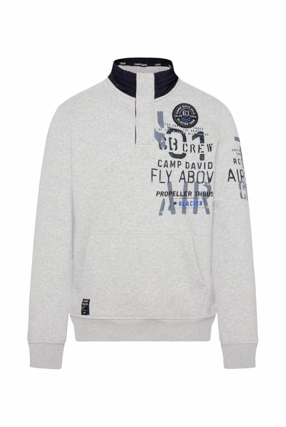 Soccx Troyer-Sweatshirt mit Artworks granite melange Fabrikverkauf