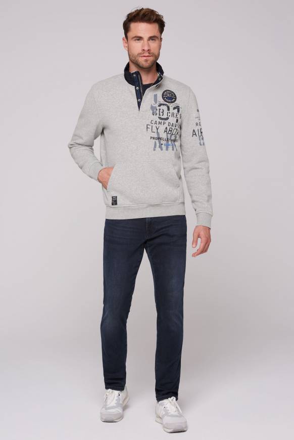 Soccx Troyer-Sweatshirt mit Artworks granite melange Fabrikverkauf