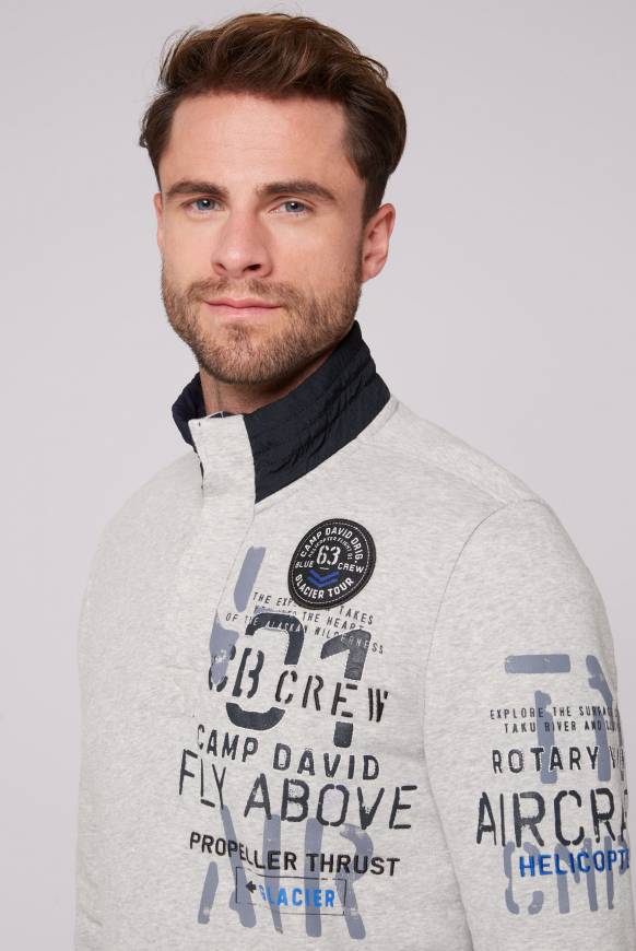 Soccx Troyer-Sweatshirt mit Artworks granite melange Fabrikverkauf