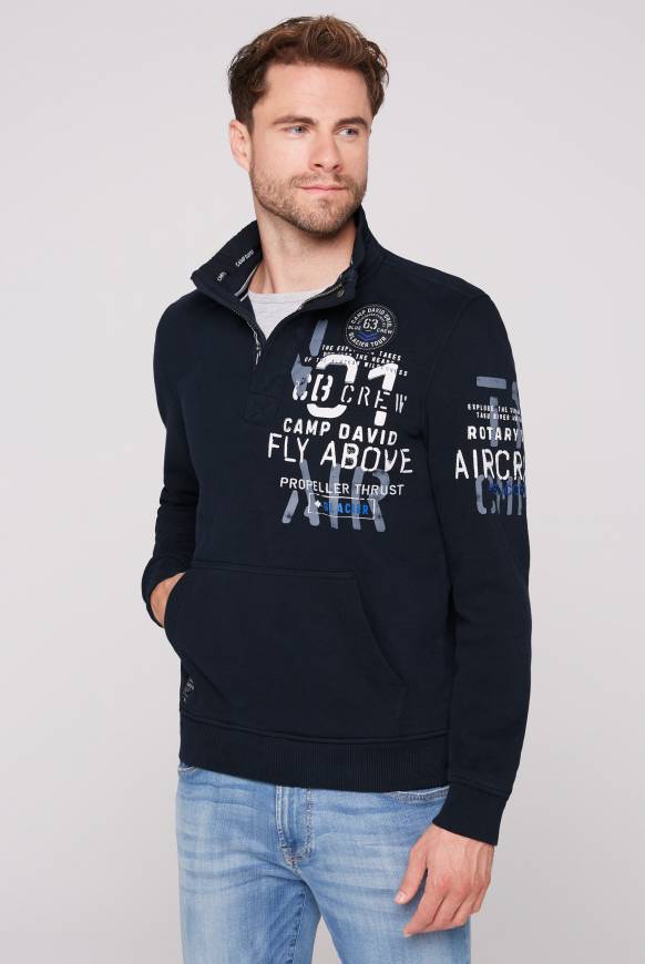 Soccx Troyer-Sweatshirt mit Artworks blue navy