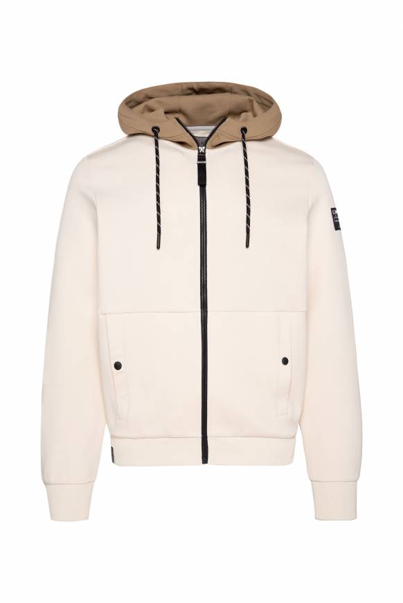 Soccx Sweatjacke aus Interlock mit Kapuze ecru Online