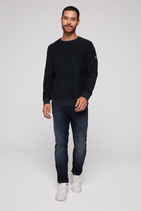Soccx Sweatshirt Reversed mit Patch-Print blue navy Outlet