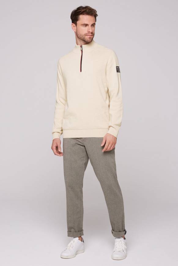 Soccx Troyer-Pullover mit Zipper-Detail ecru Hotsell