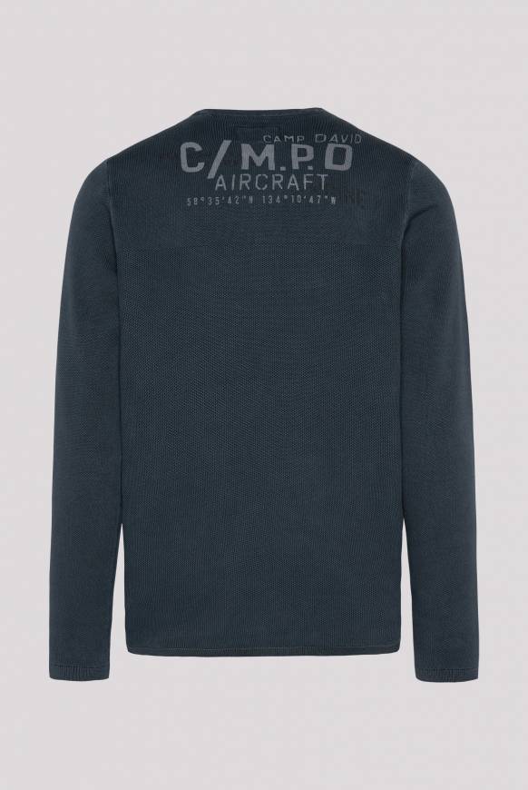 Soccx Henley-Pullover Stone Washed blue navy im Angebot