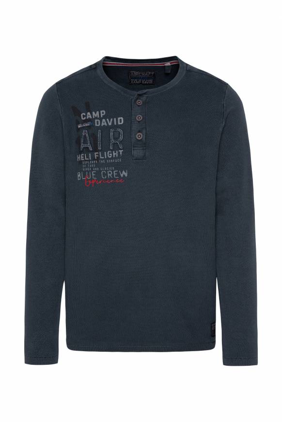 Soccx Henley-Pullover Stone Washed blue navy im Angebot