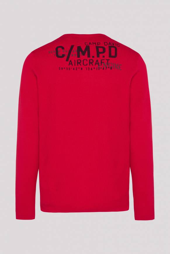 Soccx Henley-Pullover Stone Washed flight red Schlussverkauf