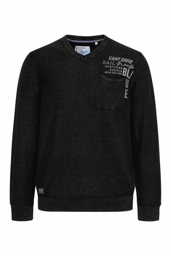 Soccx Pullover Linksstrick mit Used Look black Günstiger Verkauf