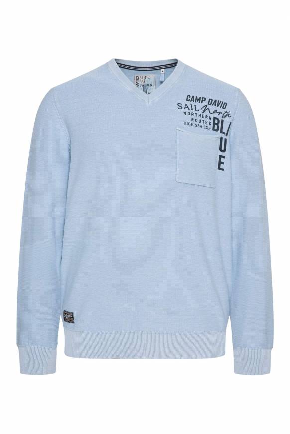 Soccx Pullover Linksstrick mit Used Look summer blue Weihnachtsangebot