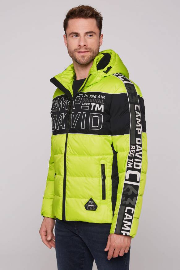 Soccx Winterjacke mit Colour-Blocking und Logo-Design neon kiwi
