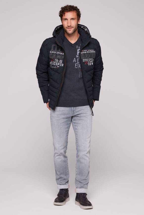 Soccx Winterjacke mit Kapuze im Ski-Design blue navy Fabrikverkauf