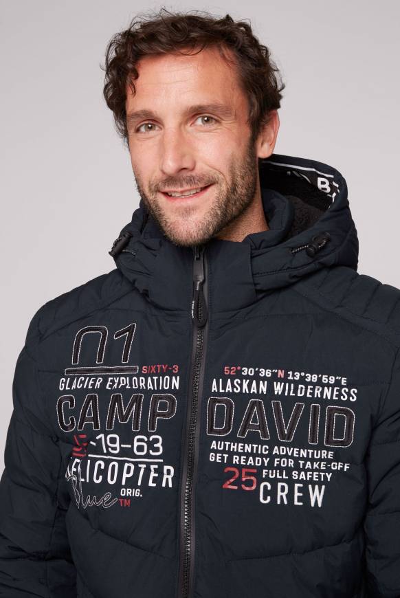 Soccx Winterjacke mit Kapuze im Ski-Design blue navy Fabrikverkauf
