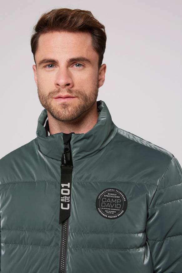 Soccx Steppjacke mit Coating und Zip-Anhänger khale green Meist gekauft