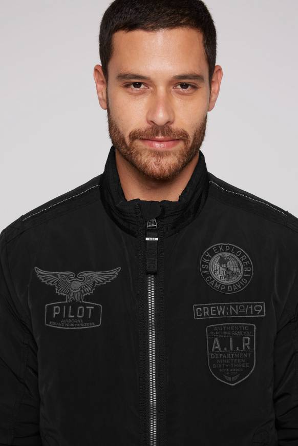 Soccx Wattierter Fliegerblouson mit Patches black Outlet
