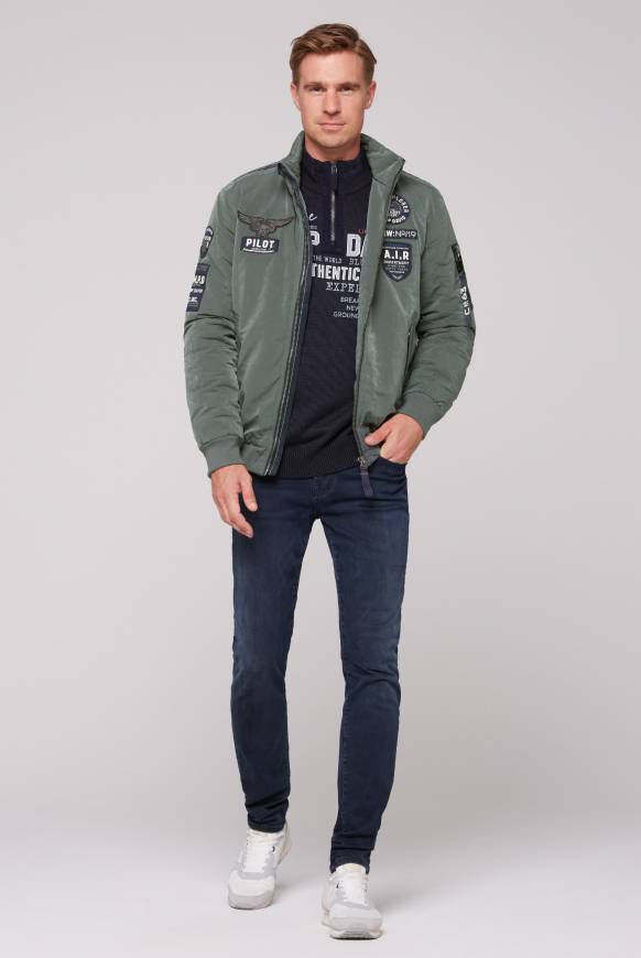 Soccx Wattierter Fliegerblouson mit Patches khale green Auslauf