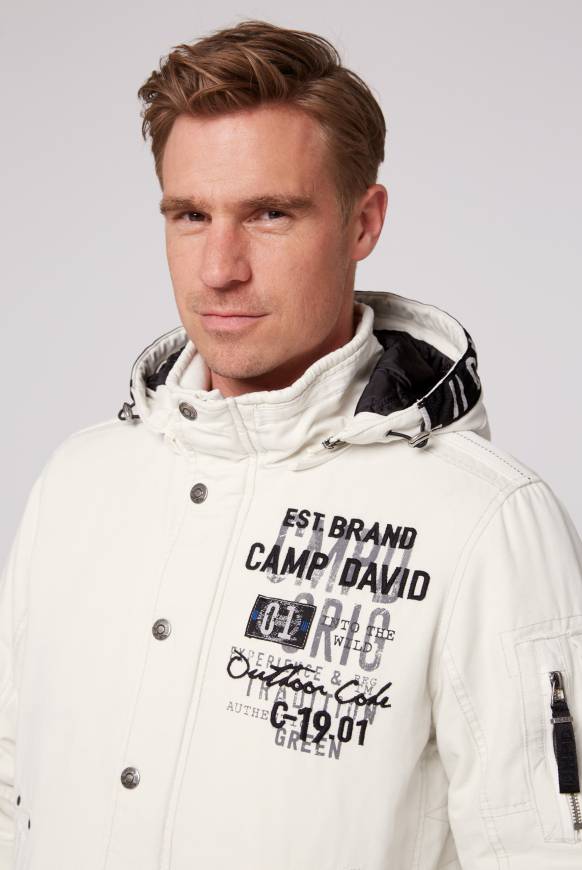 Soccx Winterblouson mit abtrennbarer Kapuze und Artworks kitt im Angebot