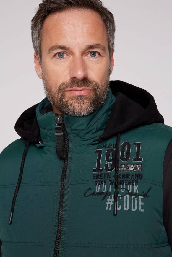 Soccx Outdoorweste mit abtrennbarer Sweatkapuze deep green Schlussverkauf