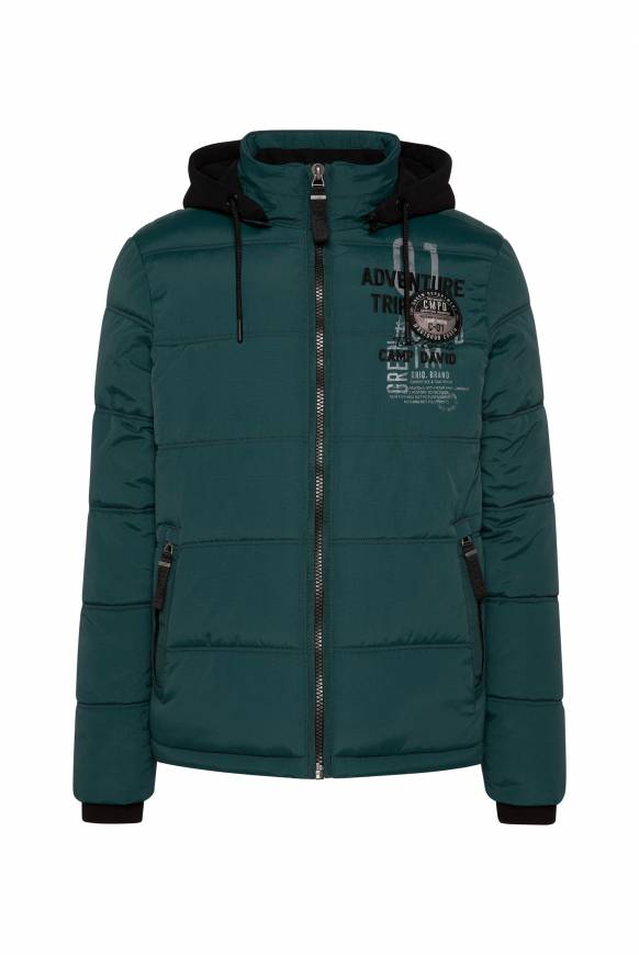 Soccx Strukturierte Steppjacke mit abtrennbarer Sweatkapuze deep green Günstiger Verkauf