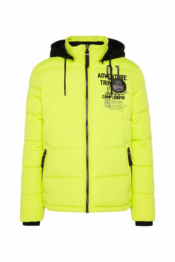 Soccx Strukturierte Steppjacke mit abtrennbarer Sweatkapuze neon kiwi Fabrikverkauf