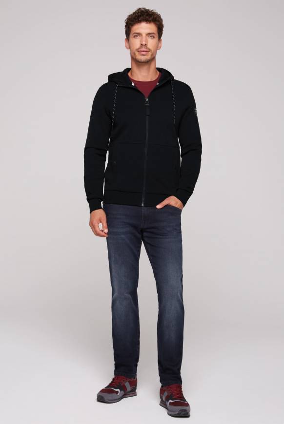 Soccx Sweatjacke aus Interlock mit Kapuze blue navy Meist gekauft