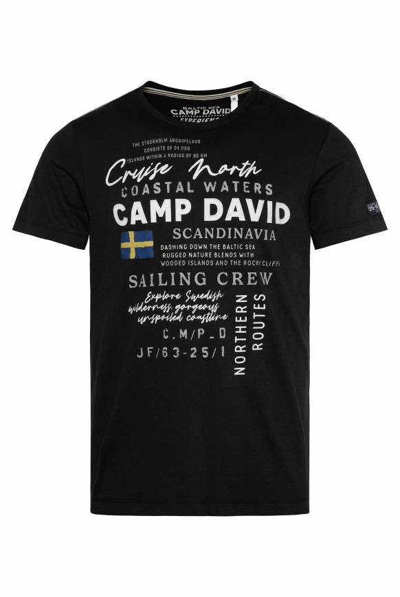 Soccx T-Shirt mit Print Artwork black Verkauf