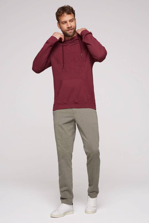 Soccx Hoodie mit tonigem Logo Artwork burgundy Hotsell