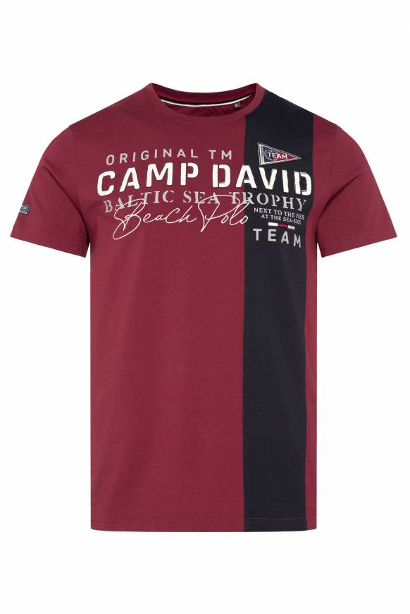 Soccx T-Shirt mit Color-Blocking und Artwork burgundy Meist gekauft